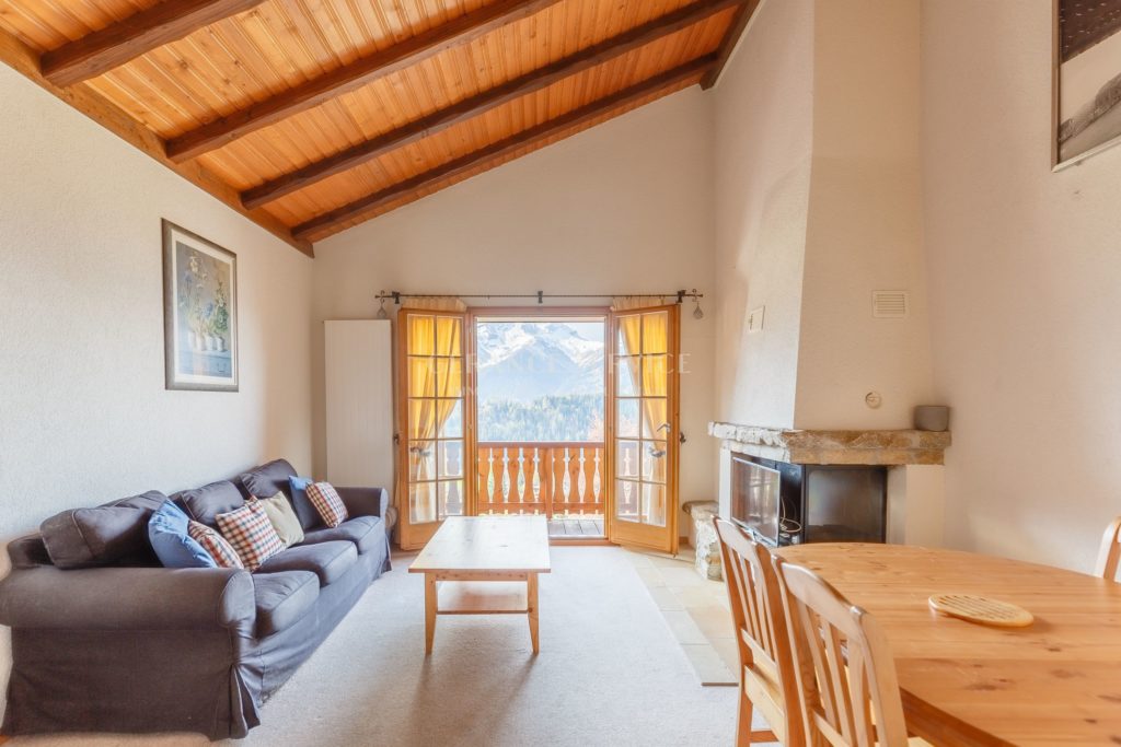 appartement a vendre villars sur ollon salon vue montagne